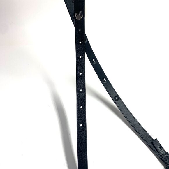 H&M Vegan Leather Studded Skinny Belt Black & Silver Waist Size 32"/M #224530 - Picture 7 of 7